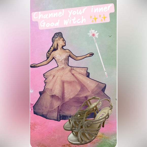 ✨Glinda🪄 Elegant Silver Strappy Heels - Picture 2 of 10